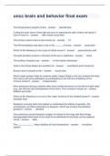 uncc brain and behavior final exam questions and answers latest updated 2024 