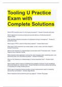 Tooling U Practice Exam with Complete Solutions 