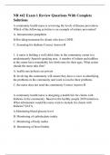 NR 442 : - Chamberlain College of Nursing NR 442 Exam 1 Review Questions With Complete Solutions.