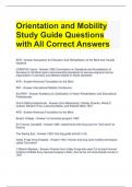 Orientation and Mobility Study Guide Questions with All Correct Answers 