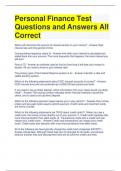 Personal Finance Test Questions and Answers All Correct