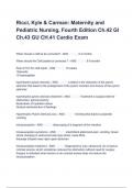 Ricci, Kyle & Carman: Maternity and Pediatric Nursing, Fourth Edition Ch.42 GI Ch.43 GU CH.41 Cardio Exam Questions And Answers