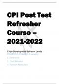 CPI Post Test  Refresher  Course –  2021-2022