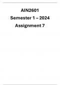 AIN2601 Assignment 7 Semester 1 2024