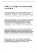 Study Guide for professional roles and values WGU exam questions and verified correct answers 2024