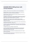 AAHAM CRCS-I Billing Exam with correct Answers 2024