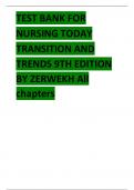 TEST BANK FOR NURSING TODAY TRANSITION AND TRENDS 9TH EDITION 2024 LATEST UPDATE BY ZERWEKH COMPLETE CHAPTERS&period;pdf