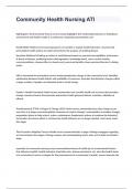 Community Health Nursing ATI exam 2024 with 100&percnt; correct answers