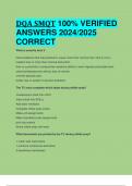 DQA SMQT 100% VERIFIED  ANSWERS 2024/2025  CORRECT