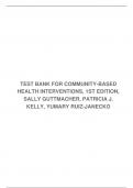 TEST BANK FOR COMMUNITY-BASED HEALTH INTERVENTIONS, 1ST EDITION, SALLY GUTTMACHER, PATRICIA J. KELLY, YUMARY RUIZ-JANECKO