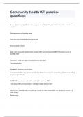 Community health ATI practice questions with 100&percnt; correct answers