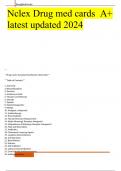Nclex Drug med cards  A+ latest updated 2024 