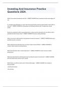 Investing And Insurance Practice  Review Exam Questions 2024&period;