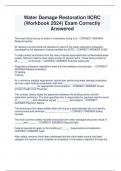 Water Damage Restoration IICRC  &lpar;Workbook 2024&rpar; Exam Correctly  Answered