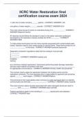 IICRC Water Restoration final  certification course exam 2024