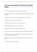 ATI Learning System Community Health FINAL exam 2024 with 100&percnt; complete solutions