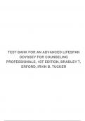 TEST BANK FOR AN ADVANCED LIFESPAN ODYSSEY FOR COUNSELING PROFESSIONALS, 1ST EDITION, BRADLEY T. ERFORD, IRVIN B. TUCKER