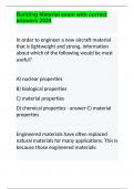 Building Material exam with correct answers 2024&period;