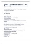Venture Capital EEE 4653 Exam 1 OSU &lpar;Thomison&rpar;
