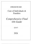 (WGU D394) HLTH 2220 CARE OF INDIVIDUALS & FAMILIES COMPREHENSIVE FINAL OA GUIDE