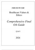 (WGU D404) HLTH 3340 HEALTHCARE VALUES & ETHICS COMPREHENSIVE FINAL OA GUIDE