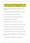 Business Communication Essentials TOP Exam Questions and CORRECT Answers