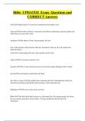 Bible UPDATED Exam Questions and  CORRECT Answers