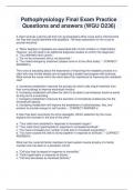 Pathophysiology Final Exam Practice  Questions and answers (WGU D236)