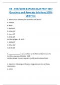 HR - PHR&sol;SPHR BENCH EXAM PREP TEST  Questions and Accurate Solutions&comma;100&percnt;  VERIFIED&period;