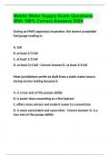 Mobile Water Supply Exam Questions With 100&percnt; Correct Answers 2024