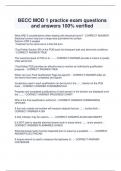 BECC MOD 1 practice exam questions  and answers 100&percnt; verified