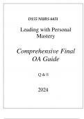 (WGU D155) NURS 6431 LEADING WITH PERSONAL MASTERY COMPREHENSIVE FINAL OA GUIDE