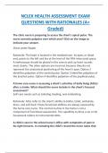 NCLEX HEALTH ASSESSMENT EXAM QUESTIONS WITH RATIONALES &lpar;A&plus;  Graded&rpar;