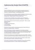 Cybersecurity Analyst Quiz &lpar;FedVTE&rpar;&period; with complete solution