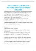 NCLEX NURSING PHARMACOLOGY EXAM  Questions and Accurate Solutions 100&percnt;  VERIFIED RATED A&period;