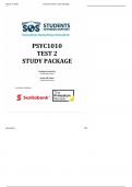 PSYC1010  TEST 2 STUDY PACKAGE WITH GUIDELINES AND APPROPRIATE ELABORATIONS