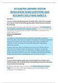 ATI GASTRO URINARY SYSTEM MEDICATION EXAM QUESTIONS AND  ACCURATE SOLUTIONS RATED A.