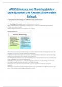 ATI RN &lpar;Anatomy and Physiology&rpar; Actual  Exam Questions and Answers &lpar;Chamberlain  College&rpar;&period;
