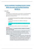 NCLEX NURSING PHARMACOLOGY EXAM  With Accurate and Verified Solutions  RATED A&period;