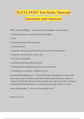 TLETA POST Test Study Material Questions and Answers