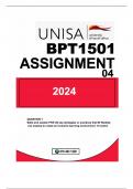BPT1501 ASSIGNMENT 04 DUE 2024 