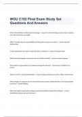 WGU C182 FInal Exam Study Set Questions And Answers