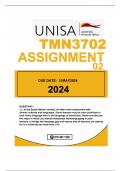 TMN3702 ASSIGNMENT 02 DUE 31 MAY 2024