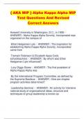 { AKA MIP } Alpha Kappa Alpha MIP  Test Questions And Revised  Correct Answers