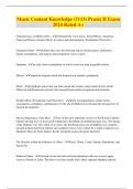 Music Content Knowledge &lpar;5113&rpar; Praxis II Exam 2024 Rated A&plus;