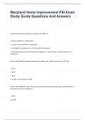 MARYLAND HOME IMPROVEMENT  EXAM PREP QUESTIONS AND ANSWERS