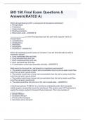 BIO 150 Final Exam Questions & Answers(RATED A)