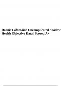 Daanis Lafontaine Uncomplicated Shadow Health Objective Data | Scored A+