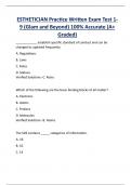 ESTHETICIAN Practice Written Exam Test 1- 9 (Glam and Beyond) 100% Accurate (A+  Graded)