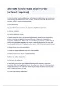 alternate item formats priority order &lpar;ordered response&rpar;